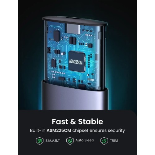 Зовнішня кишеня для накопичувача UGREEN USB-C Female to M.2 M-Key 10G Enclosure C TO C Cable 50cm