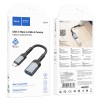 Кабель-перехідник HOCO UA24 Type-C male to USB female 3.0 converter Metal Gray