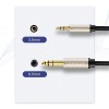 Аудіокабель UGREEN AV127 3.5mm Male to 6.35mm Male, TRS Stereo Audio Cable, nylon braid, 5m Gray