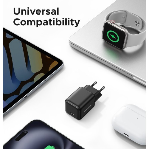 Мережевий зарядний пристрій UGREEN X512 20W USB-C GaN Fast Charger EU Grey