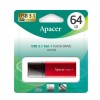 Флеш-накопичувач Apacer USB 3.2 Gen 1 AH25B 64Gb Red