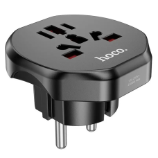 Мережевий адаптер HOCO AC6 Unimpeded universal conversion plug Black