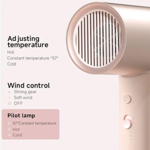 Фен Xiaomi Doco negative ion hair dryer soft and fast dry hair care Small Milk (Китайська вилка)