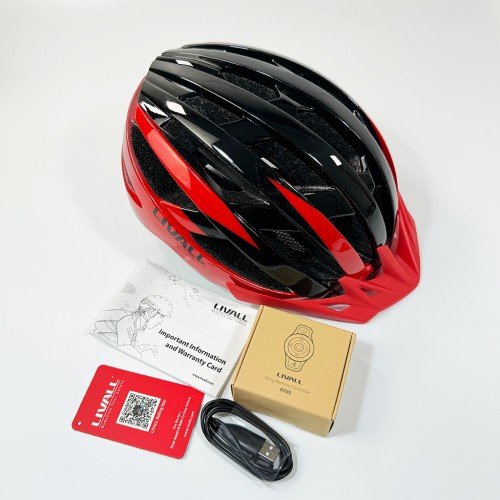 Захисний шолом Livall MT1 NEO (M) Black/Red (54-58см), акустика, мікрофон, сигнали поворотів та стопів, додаток, пульт BR80, Bluetooth
