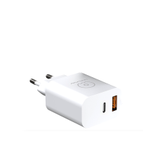 Мережевий зарядний пристрій WUW-C172 20W PD USB-C + USB QC3.0 18W black