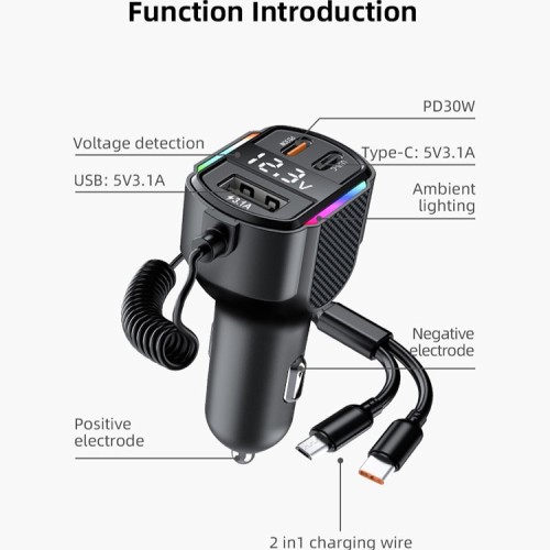 АЗП з FM-модулятором WUW-C220 Black