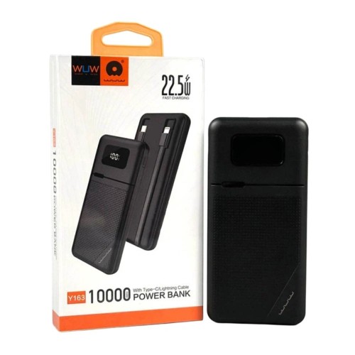 Зовнішній акумулятор WUW-Y163 (PD 22.5W quick charger ) 10 000 mAh black