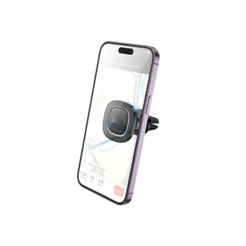 Автотримач для телефона HOCO H72 Crown magnetic car holder (air outlet) Black Metal Gray