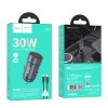 Автомобільний зарядний пристрій HOCO Z57 Glorious single-port PD30W car charger set (C to iP) Metal Gray