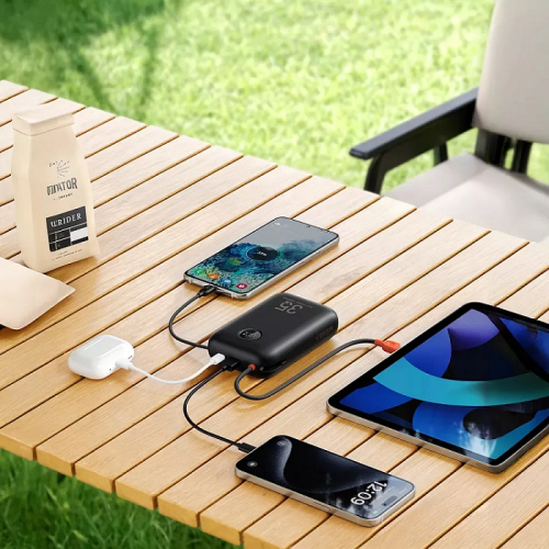 Зовнішній акумулятор VEGER Built-In 2 cables Ultra Mini 30000mAh