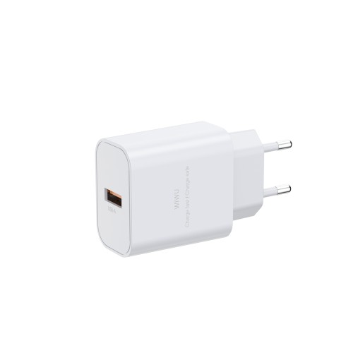 Мережевий зарядний пристрій з кабелем WIWU 2.4A Essen GaN Fast Charger Combo with A-M cable Wi-G023 A-M EU White