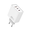 Мережевий зарядний пристрій WIWU 65W Essen GaN Fast Charger 1A+2C Wi-G005 EU White