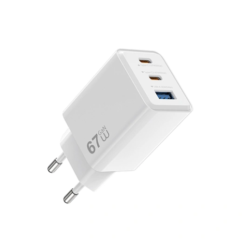 Мережевий зарядний пристрій WIWU Cube 67W 2C+A GaN Fast Charger Wi-G026 EU White