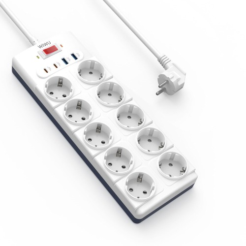 Мережевий подовжувач WIWU 14 in 1 20W GaN Power Strip 2C+2A+10AC Wi-S008 EU (2 m) White