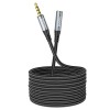 Аудiокабель HOCO UPA20 3.5mm male to 3.5mm female, nylon braid, 2m, Metal Gray