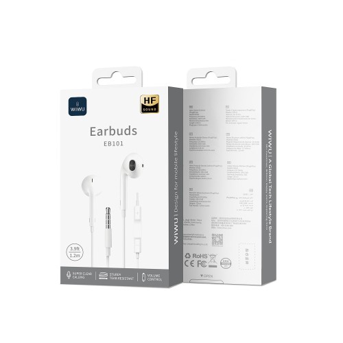 Навушники дротові WIWU EB101 Wired earphone (3.5mm) White