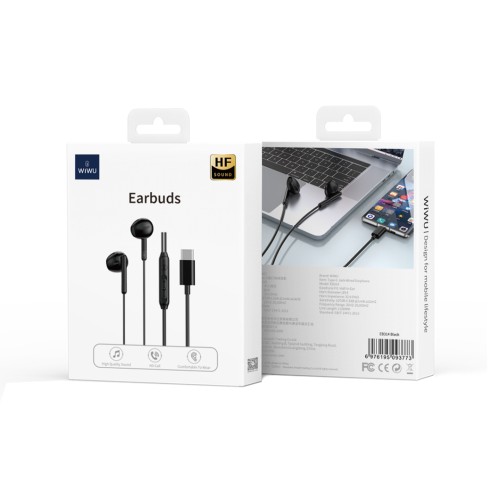 Навушники дротові WIWU EB314 Wired Earphone (Type-C) Black