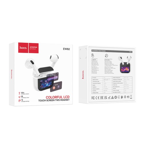 Бездротові навушники TWS HOCO EW82 Sparkle, touch screen, White