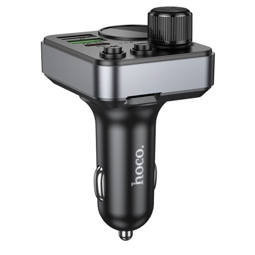 АЗП з FM-модулятором HOCO E86 Alegria 48W dual port PD30W+QC3.0 car BT FM transmitter Black