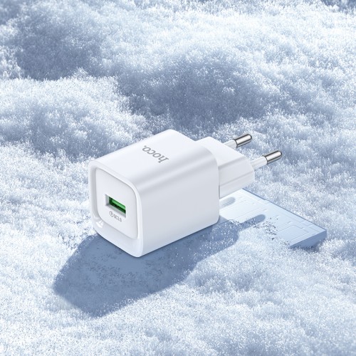 Мережевий зарядний пристрій з кабелем HOCO C145A Charm single port QC3.0 charger set(Type-C) White