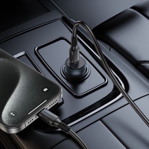 Автомобільний зарядний пристрій BOROFONE BZ32 Fresh single port PD30W car charger Black