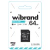 Карта пам'яті microSDXC (UHS-1) Wibrand 64Gb class 10 (adapter SD)