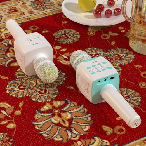 Портативна колонка-мікрофон HOCO BK5 Cantando karaoke microphone, 5W, White