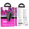 Мережевий зарядний пристрій HOCO CS23A Sunlight dual port PD30W+QC3.0 charger Black