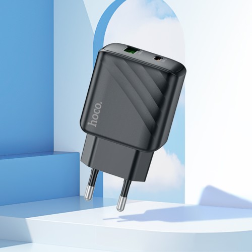 Мережевий зарядний пристрій HOCO CS23A Sunlight dual port PD30W+QC3.0 charger Black