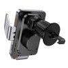 Автотримач для телефона з БЗП HOCO HW7 Transparent Discovery Edition wireless fast charging car holder(air outlet) Metal Gray