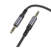 Аудіокабель BOROFONE BL24 3.5mm male to 3.5mm male, nylon braid, 1m, Metal Grey