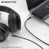 Аудіокабель BOROFONE BL24 3.5mm male to 3.5mm male, nylon braid, 1m, Metal Grey