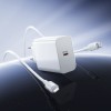 Мережевий зарядний пристрій BOROFONE BA107A Stellar single port PD30W charger set (C to iP) (EU) White