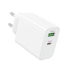 Мережевий зарядний пристрій BOROFONE BA108A Stellar PD30W+QC3.0 charger (EU) White