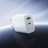 Мережевий зарядний пристрій BOROFONE BA108A Stellar PD30W+QC3.0 charger (EU) White