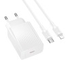 Мережевий зарядний пристрійз кабелем BOROFONE BAS75A Source single port PD30W charger set (C to iP) (EU) White