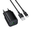 Мережевий зарядний пристрій з кабелем BOROFONE BAS82A Star single port QC3.0 charger set (Type-C) (EU) Black