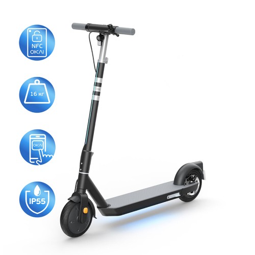 Електросамокат OKAI ES20-NEON Black 9", 300(600)W, 9.8Ah, 40km, 25km\h, 20%, NFC, App, 16kg