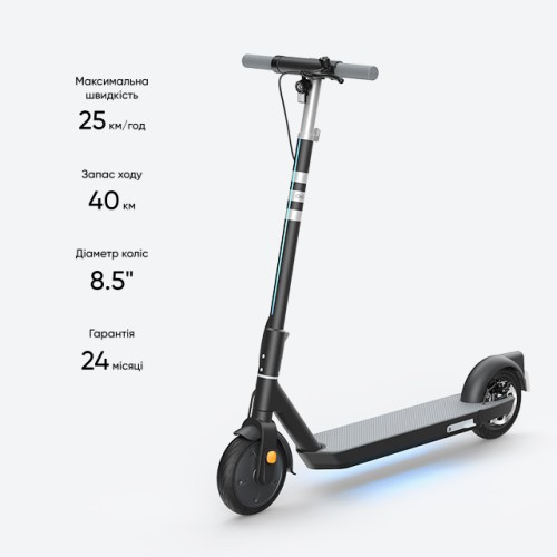 Електросамокат OKAI ES20-NEON Black 9", 300(600)W, 9.8Ah, 40km, 25km\h, 20%, NFC, App, 16kg