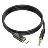 Аудiокабель HOCO UPA30 Type-C to 3.5mm male, nylon braid, 1m, Black