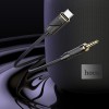 Аудiокабель HOCO UPA30 Type-C to 3.5mm male, nylon braid, 1m, Black