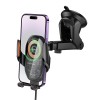 Автотримач для телефона з БЗП HOCO HW34 Blue whale 3-axis linkage wireless fast charging car holder(center console)
