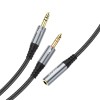 Аудіокабель HOCO UPA21 3.5mm male to 2 female, nylon braid, 0.25m, Metal Gray
