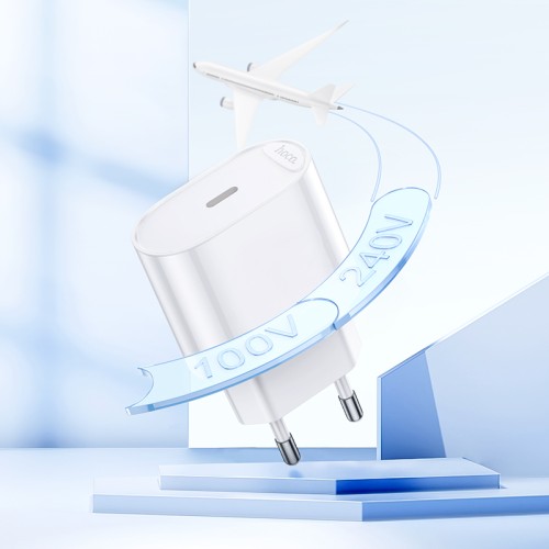 Мережевий зарядний пристрій HOCO C109A(PD20W) Fighter single port PD20W charger White