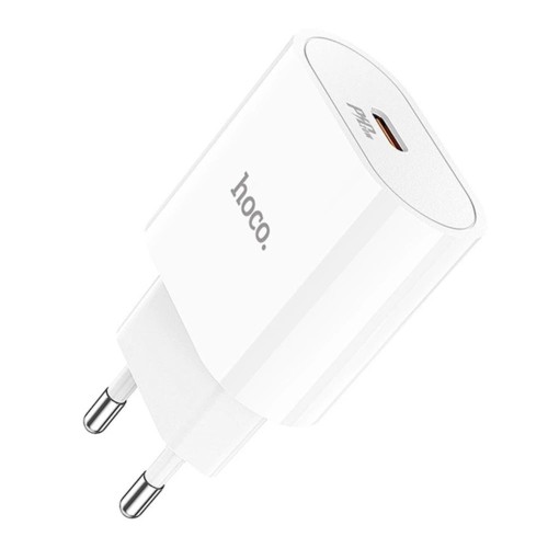 Мережевий зарядний пристрій з кабелем HOCO C94A Metro single port PD20W charger set(Type-C to Type-C) White