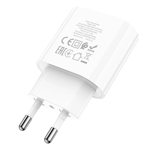Мережевий зарядний пристрій з кабелем HOCO C94A Metro single port PD20W charger set(Type-C to Type-C) White