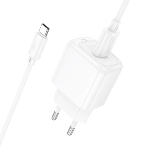 Мережевий зарядний пристрій з кабелем HOCO CS52A Surplus single-port QC3.0 charger set(Type-C) White