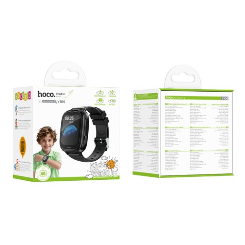 Дитячий смарт-годинник HOCO Y106 4G 46mm. 730 mAh children phone watch Black