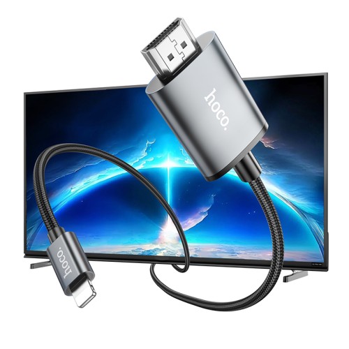 Перехідник HOCO UA27 HD on-screen cable iP to HDTV Metal Gray