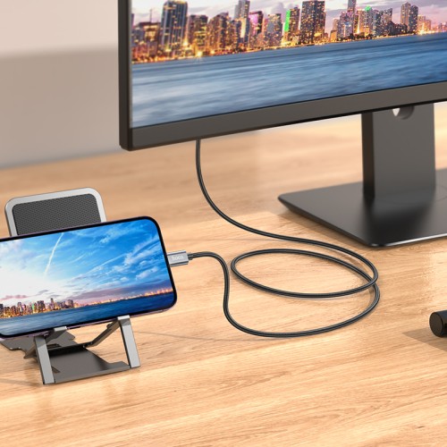 Перехідник HOCO UA27 HD on-screen cable iP to HDTV Metal Gray